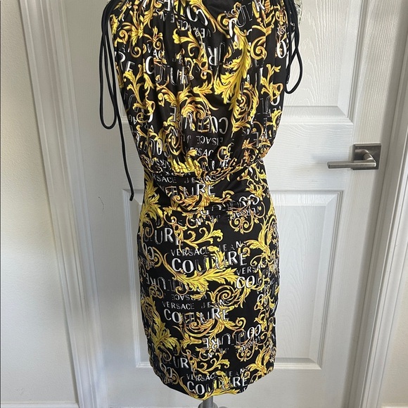 VERSACE Black and Gold Mini Dress - Picture 9 of 13